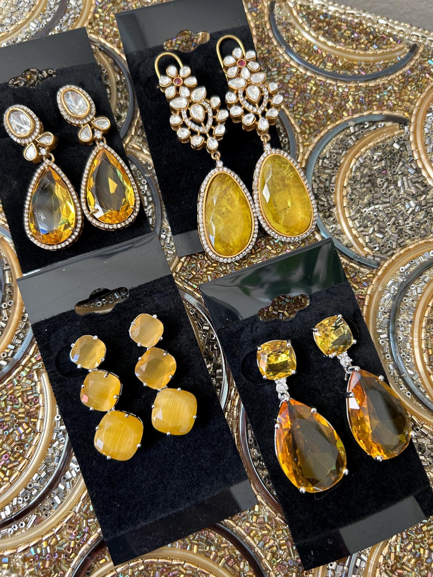 Polki earrings trendy doublet stone premium quality