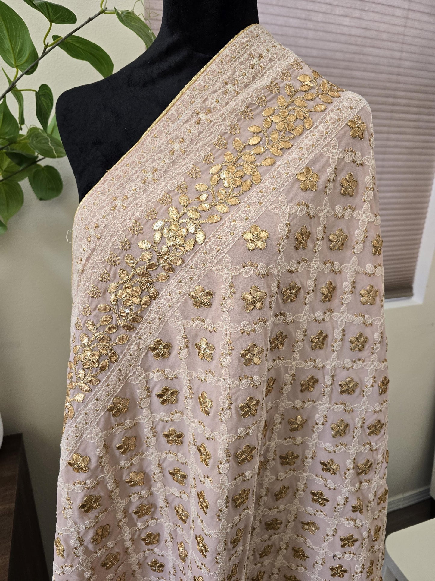Georgette Lucknowi Work dupatta with Gotta Patti Work trendy elegant classy stole shawl