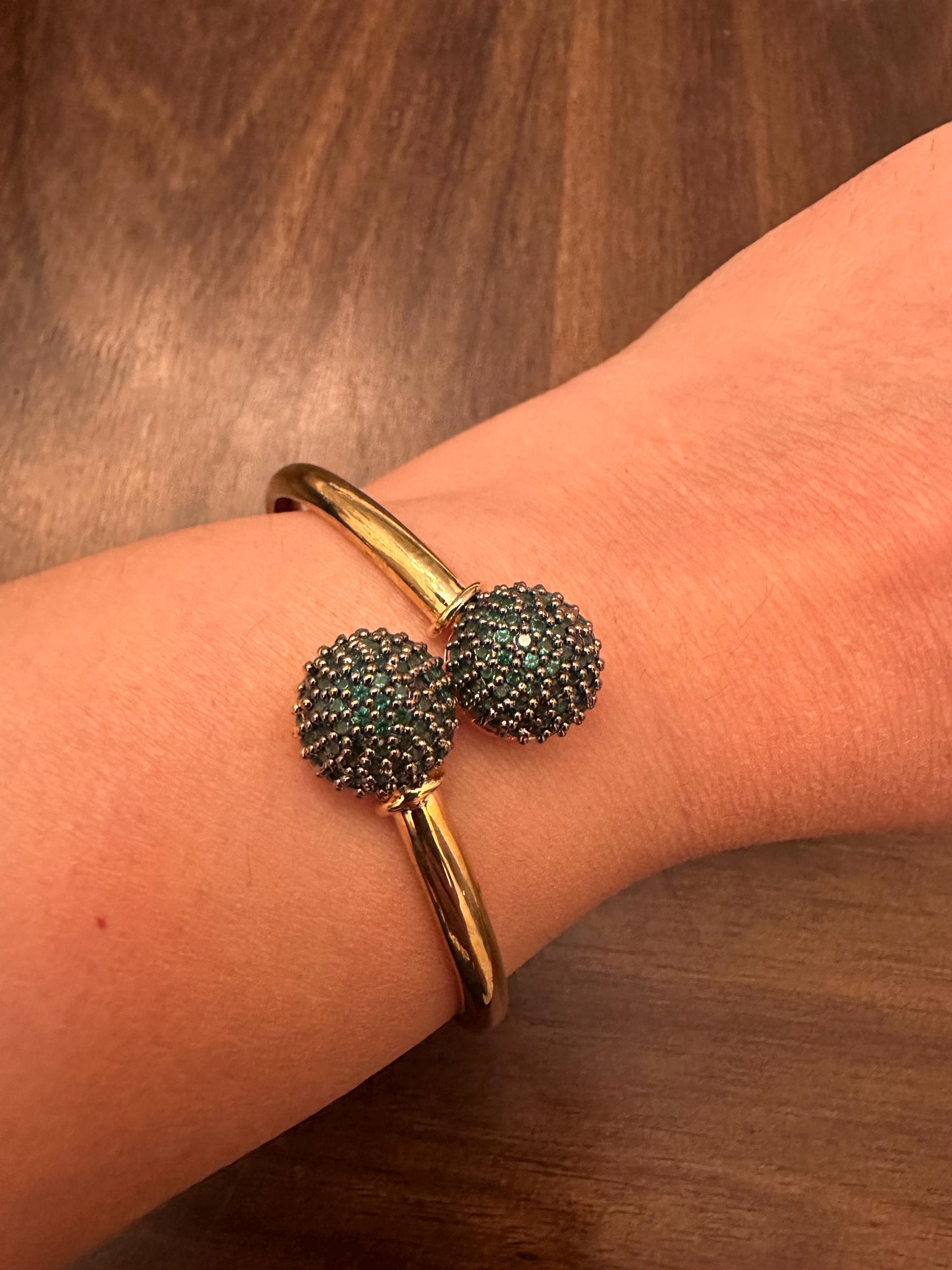 American diamonds kada bracelet gold polished