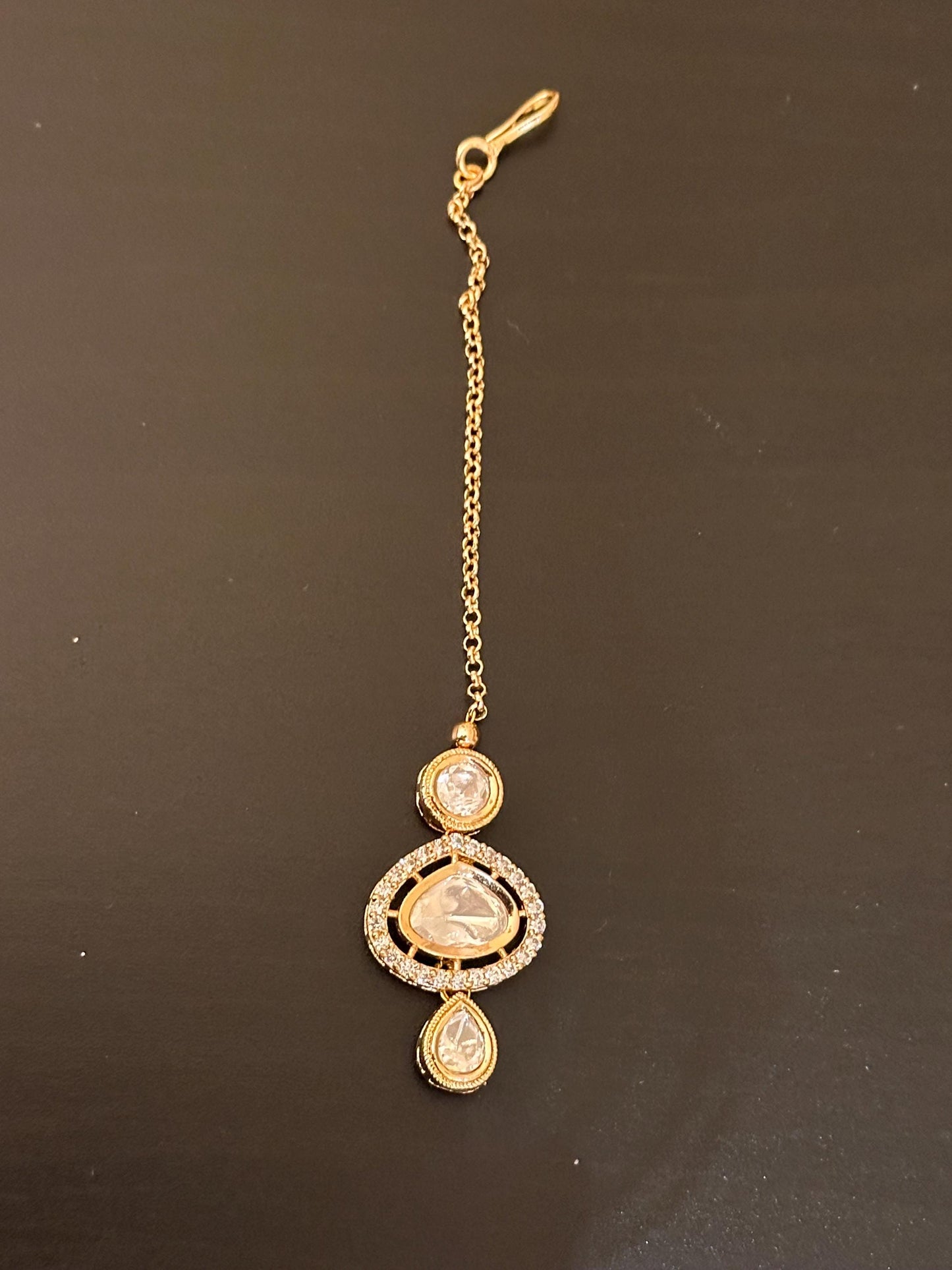 Maang tikka Cubic Zirconia american diamonds kundan polki trendy