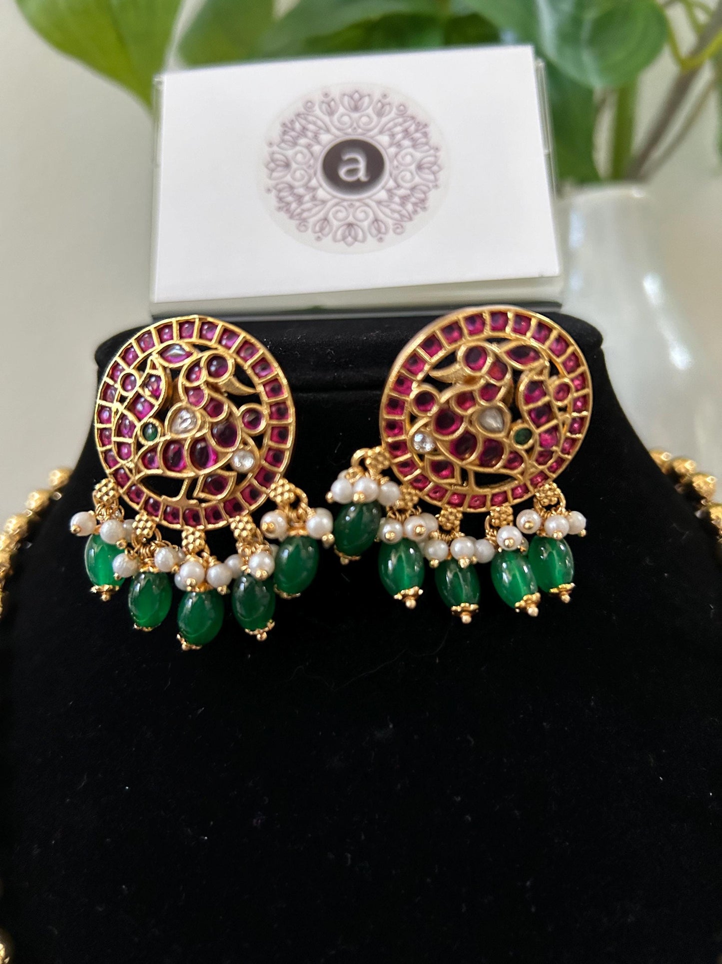 Premium quality jadau and pearls necklace set long adjustable