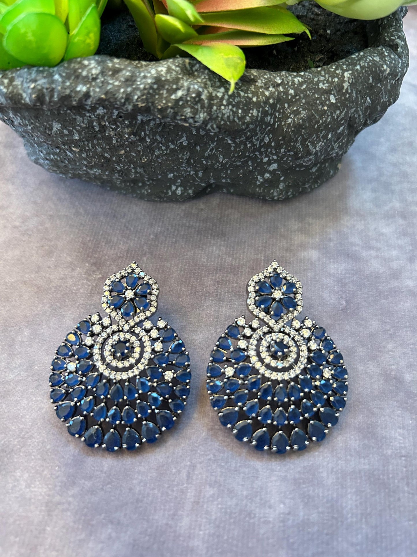 American Diamond Classic Earring With Victorian polished