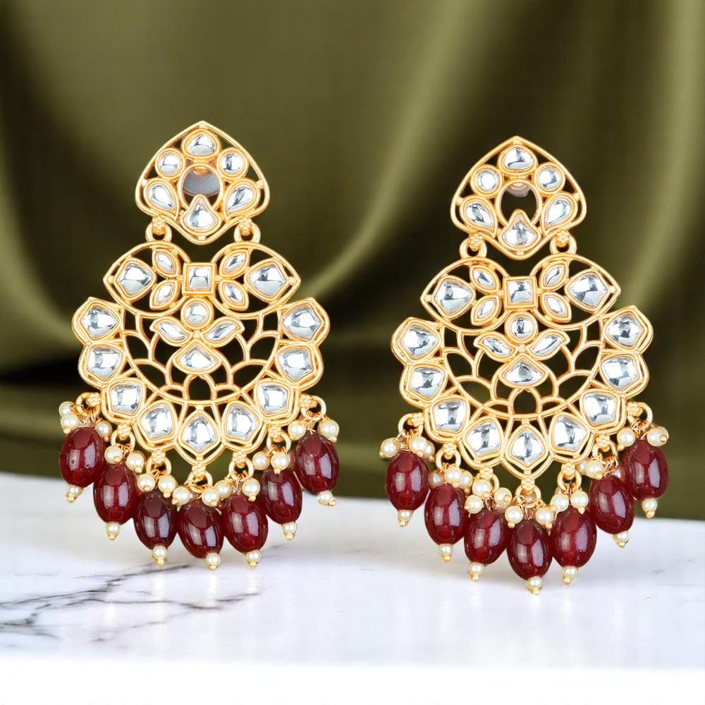 Light weight kundan earrings