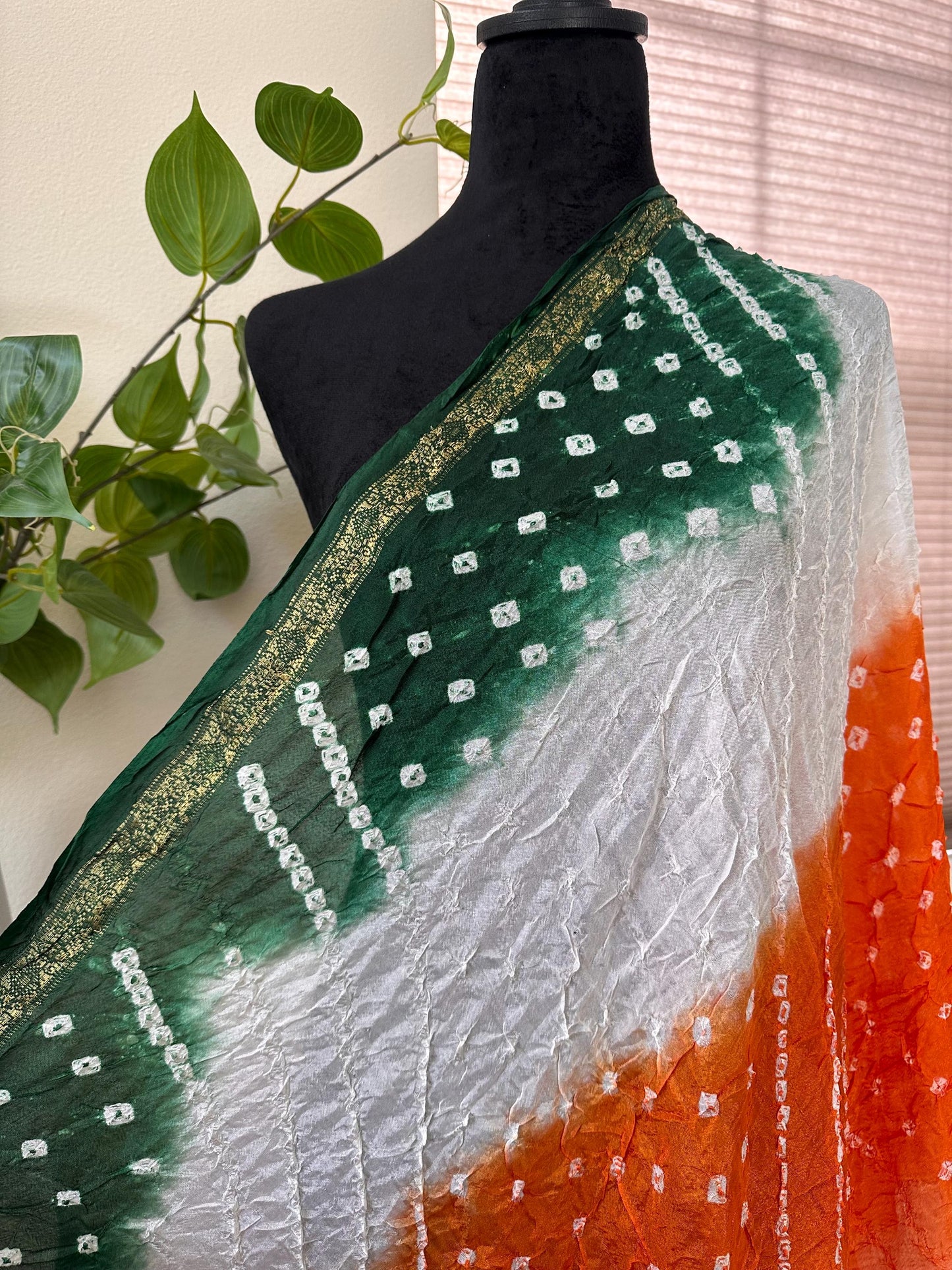 Republic Day/Independence Day Tiranga Tri Colour Bandhini Silk Dupatta Unisex