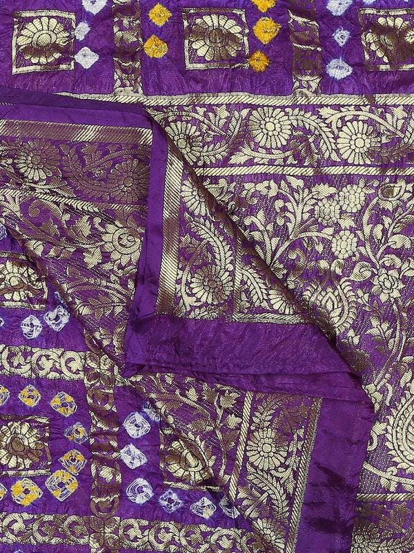 Purple Gharchola Bandhini Dupatta
