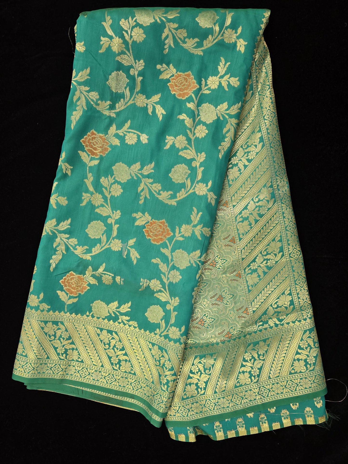 Green Banarasi Silk Weaving Festival Wear Saree