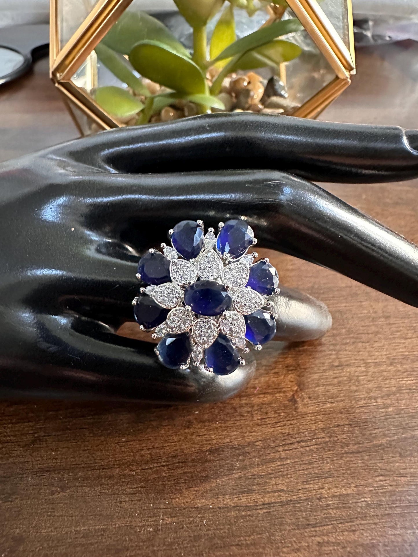 Adjustable finger rings Cubic Zirconia american diamonds kundan polki trendy