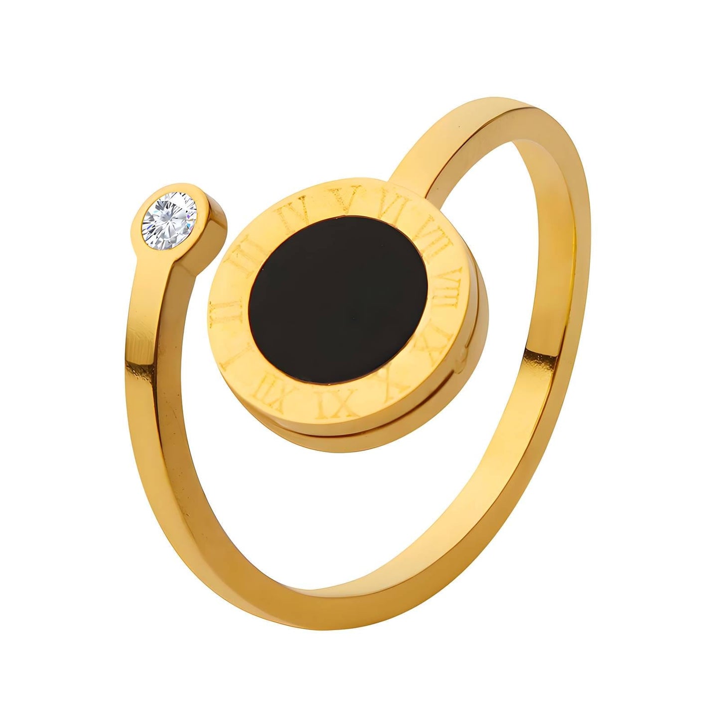 Waterproof 18K plated rings based on stainless steel hypoallergenic