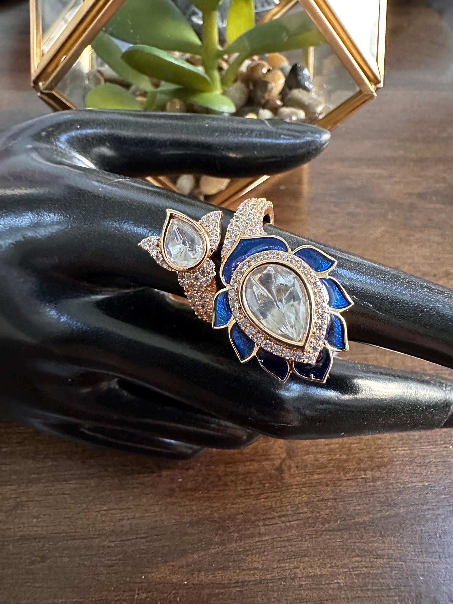Adjustable finger rings Cubic Zirconia american diamonds kundan polki trendy