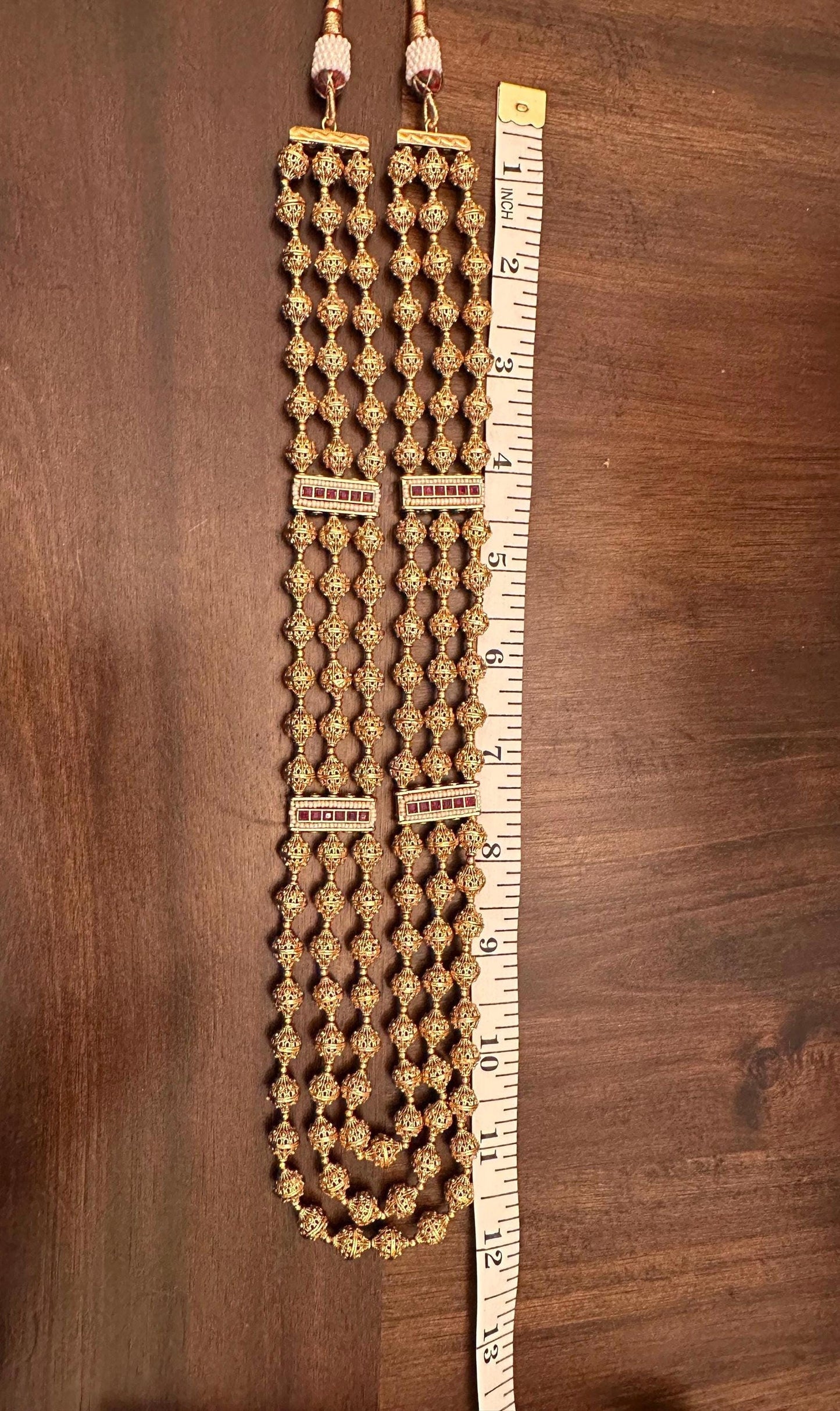 Jadau Long premium necklace with antique gold finished