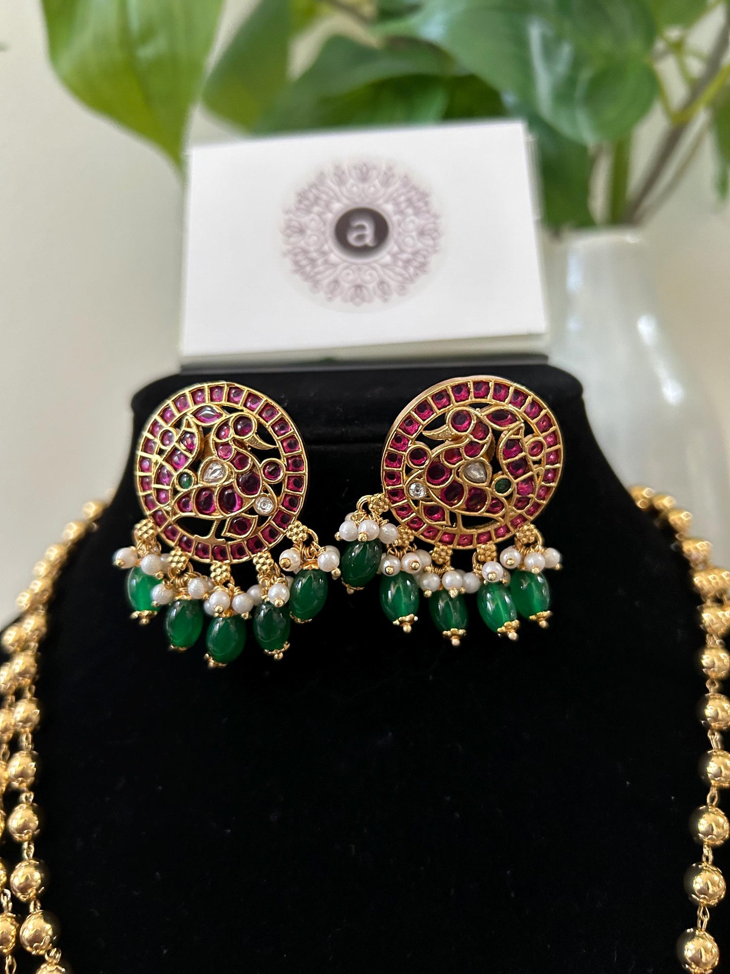 Premium quality jadau and pearls necklace set long adjustable