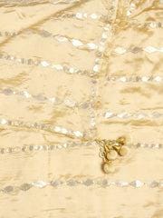 Raw silk Dupatta Stole with Gotta Patti Work and danglers