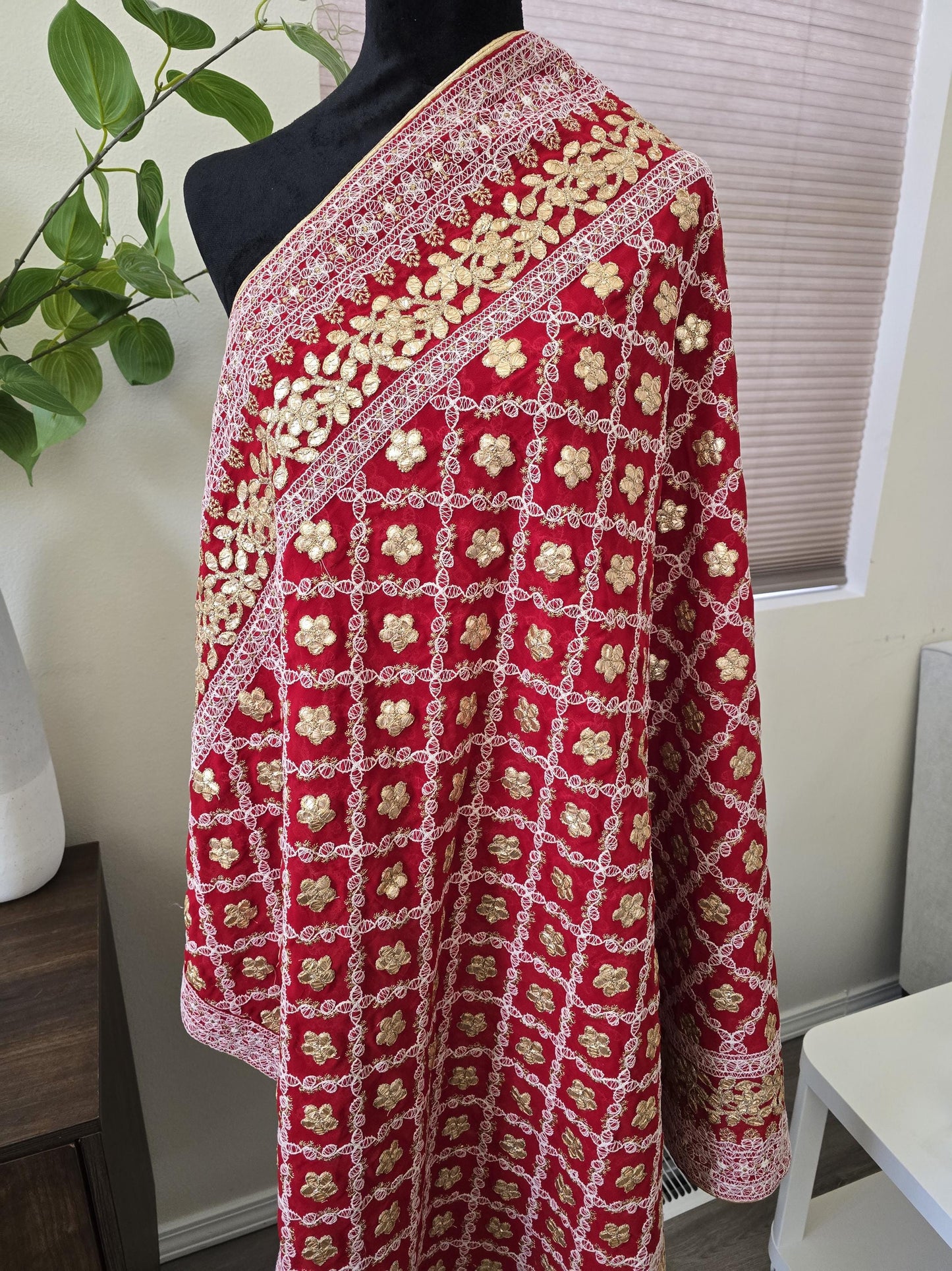 Georgette Lucknowi Work dupatta with Gotta Patti Work trendy elegant classy stole shawl