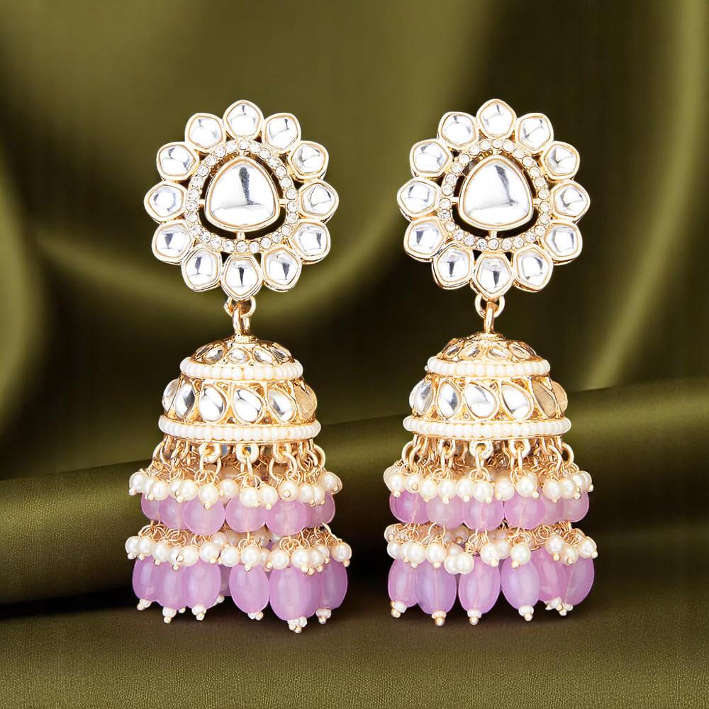 Light weight kundan earrings jhumkas