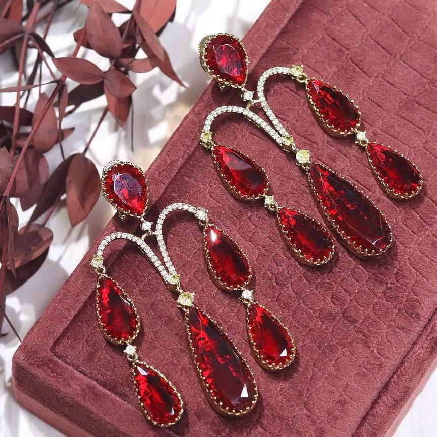 American diamonds chunky earrings trendy premium quality chandelier