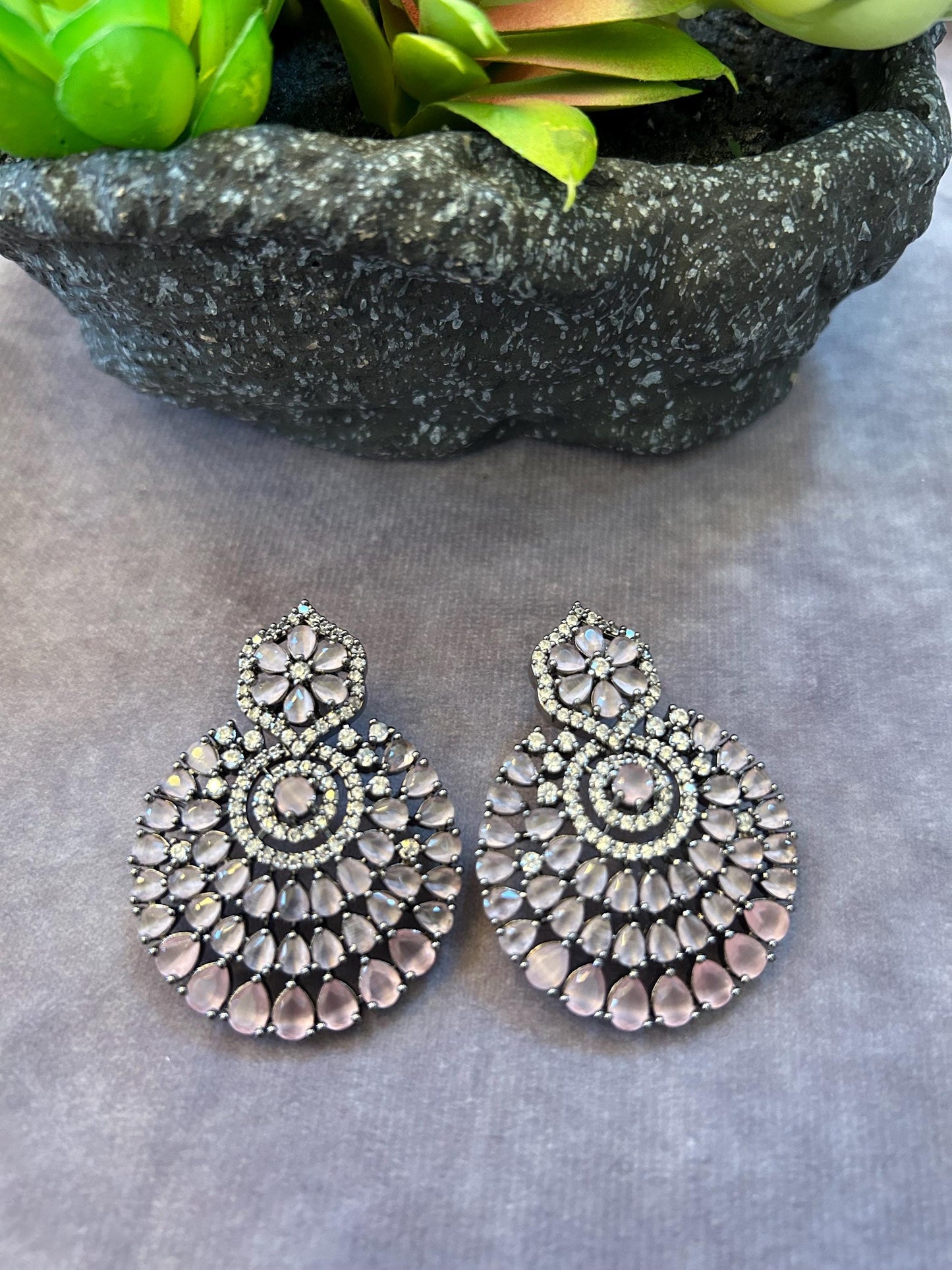 American Diamond Classic Earring With Victorian polished