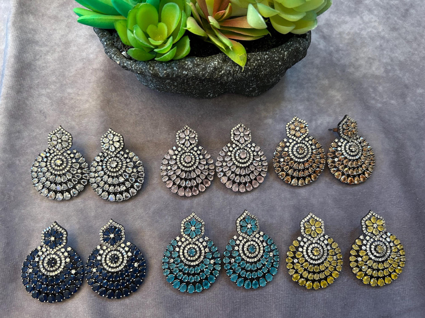 American Diamond Classic Earring With Victorian polished