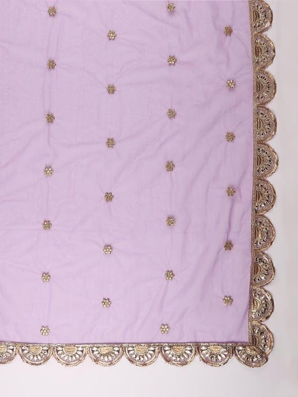 Embroidered Net Dupatta with Scallops stole