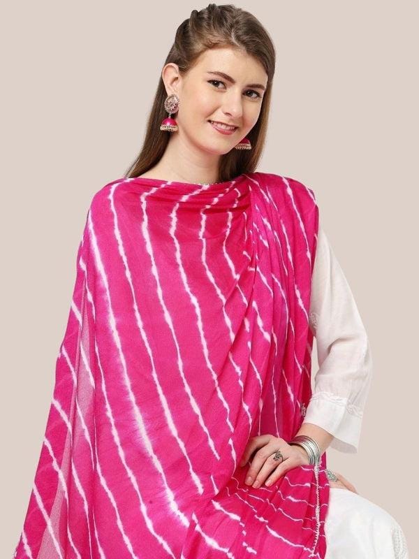 Leharia Chinon Dupatta with Gotta Border