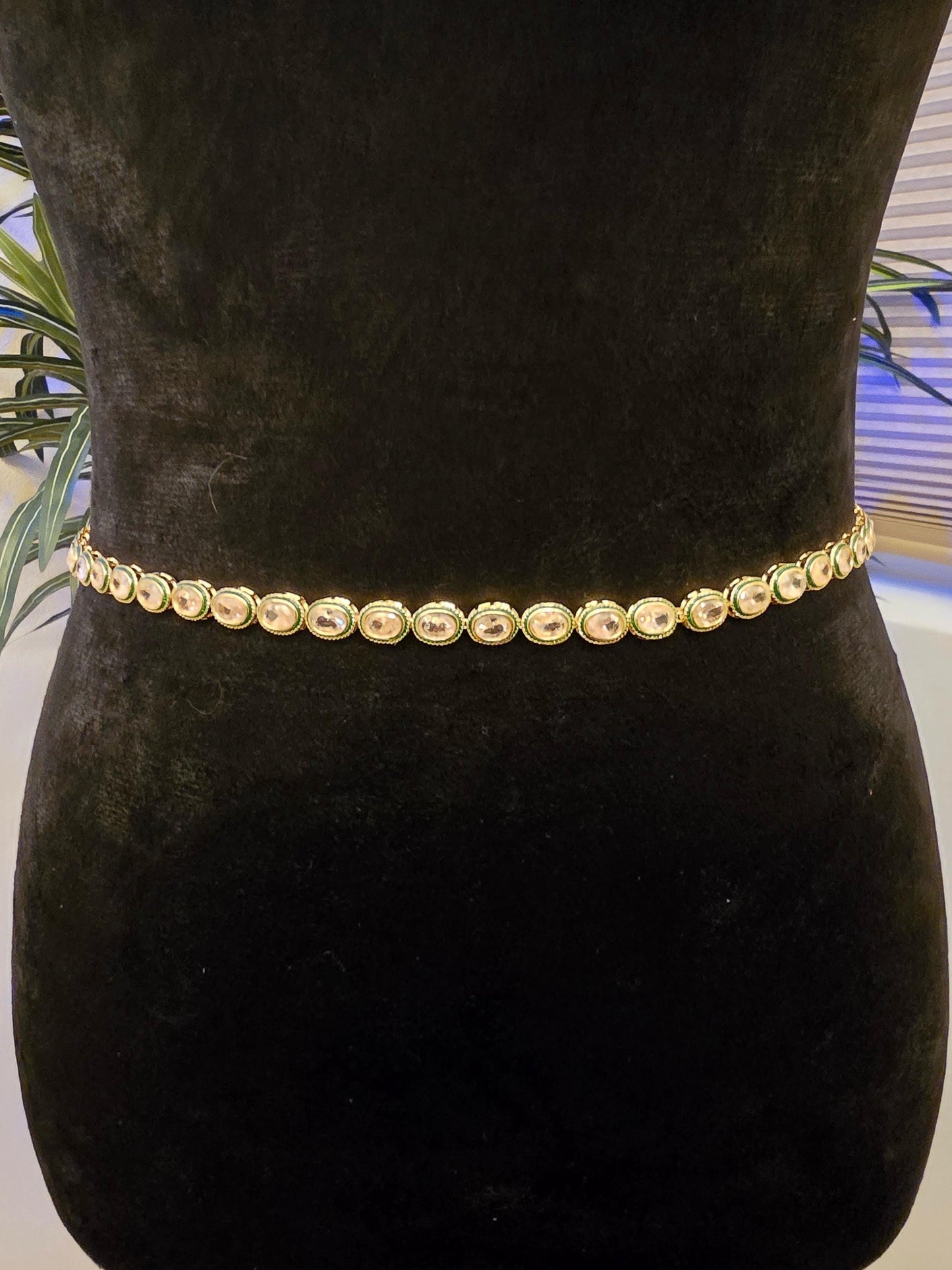 Gold n stones chain belt waist accessory kamarpatta
