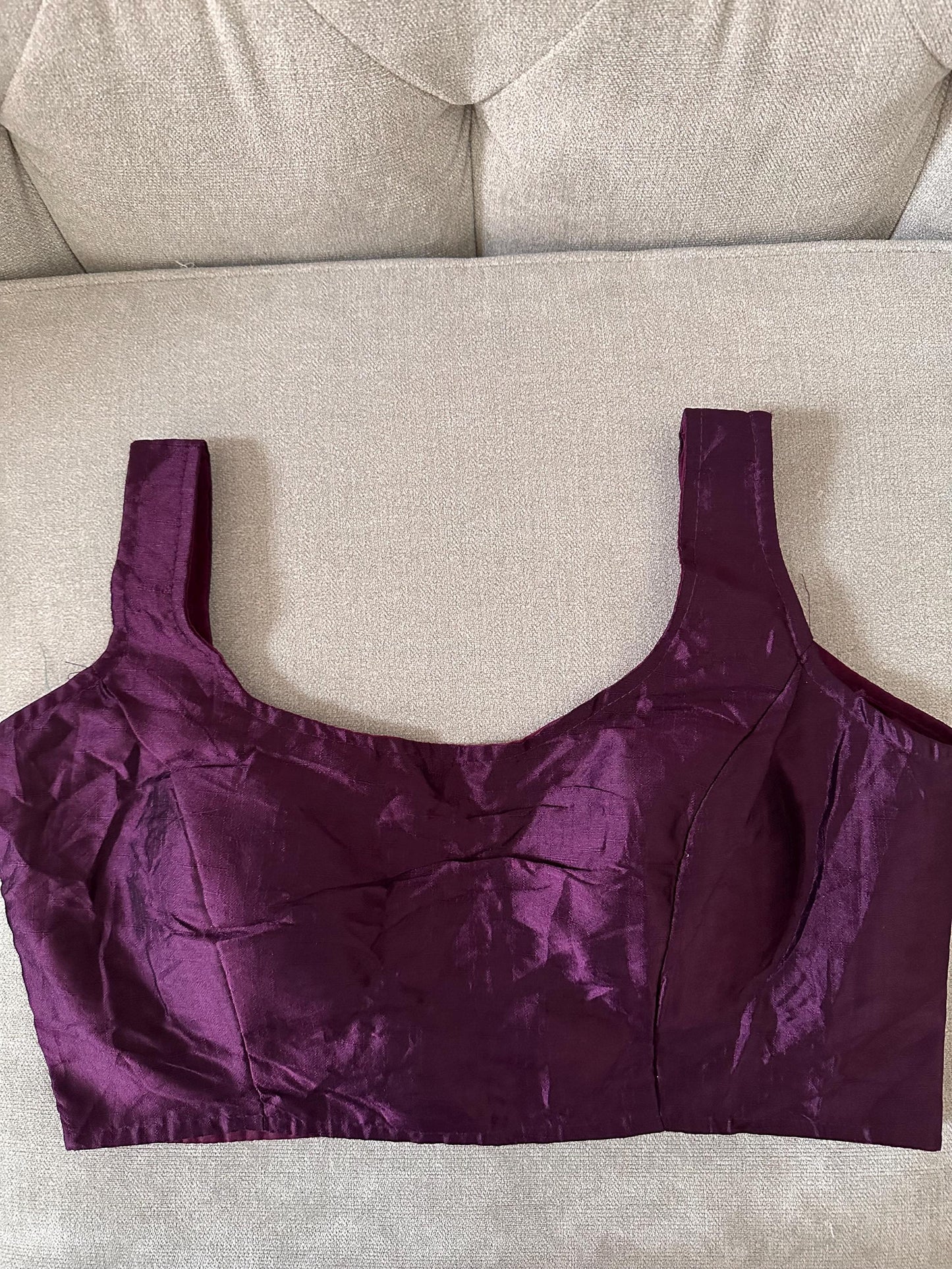 Phantom Silk Plain Party Wear Blouse Sleevless Alia Bhatt style