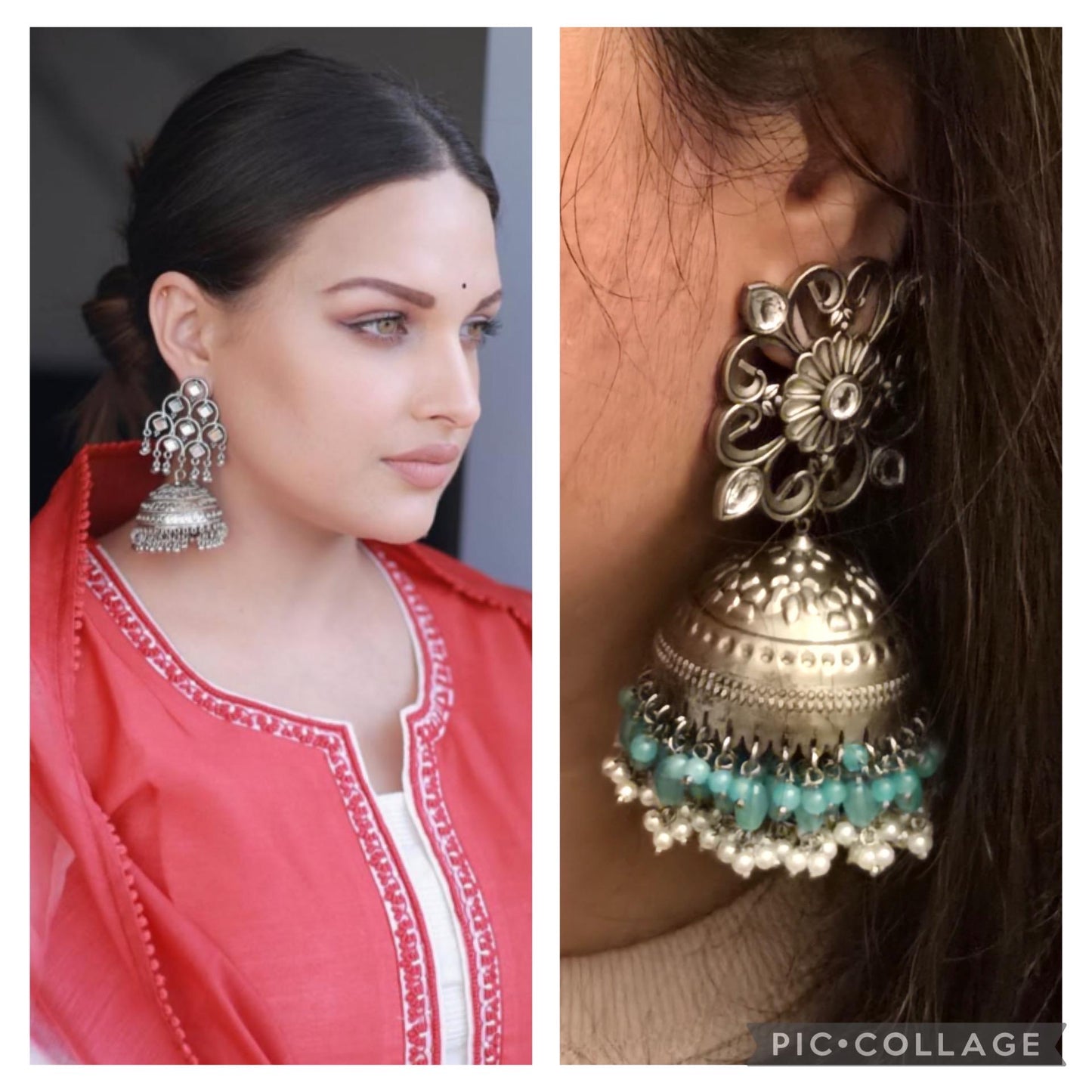 Big trendy lightweight oxidized jhumkas earrings