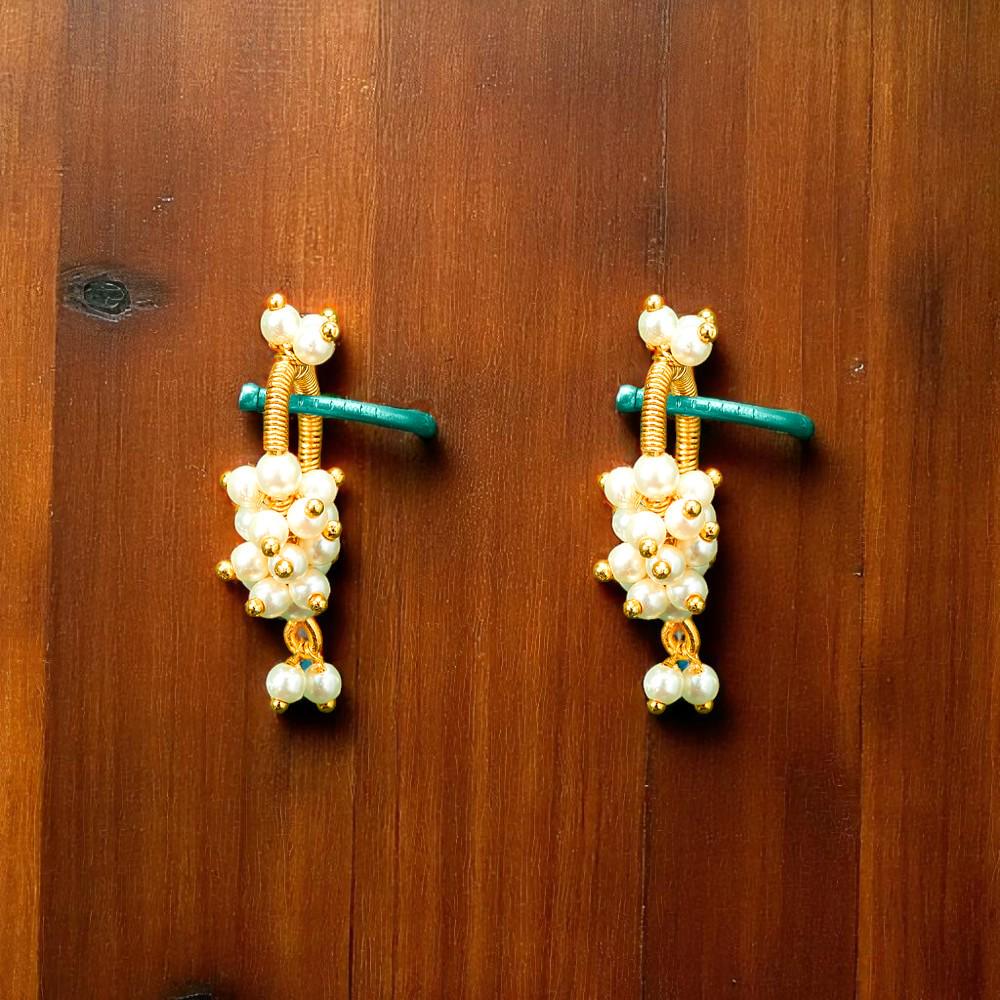 Maharashtrian Bugdi Ruby gold plating, wear it two ways like earrings or top ear accessory