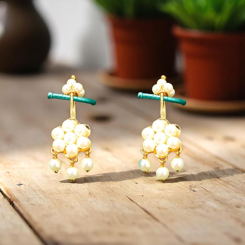 Maharashtrian Bugdi Ruby gold plating, wear it two ways like earrings or top ear accessory