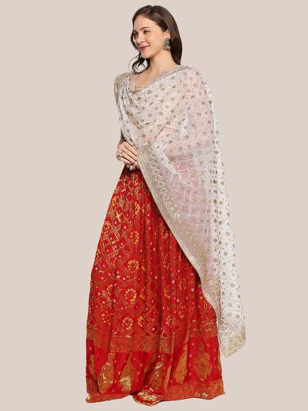 Heavily Embroidered Net Dupatta Stole