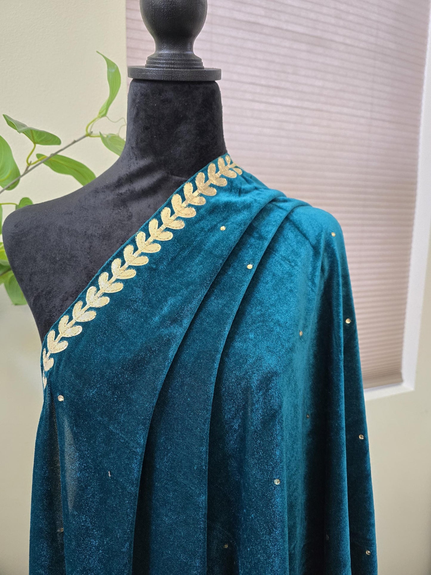 Gotta Patti Work Velvet Dupatta available in multiple colors trendy shawl stole