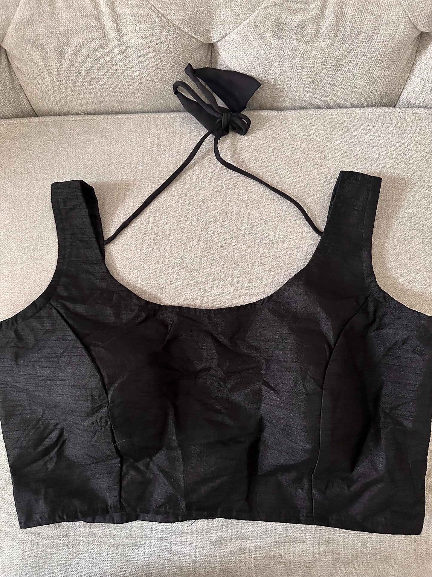 Phantom Silk Plain Party Wear Blouse Sleevless Alia Bhatt style