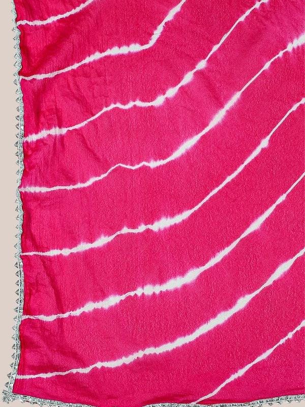 Leharia Chinon Dupatta with Gotta Border