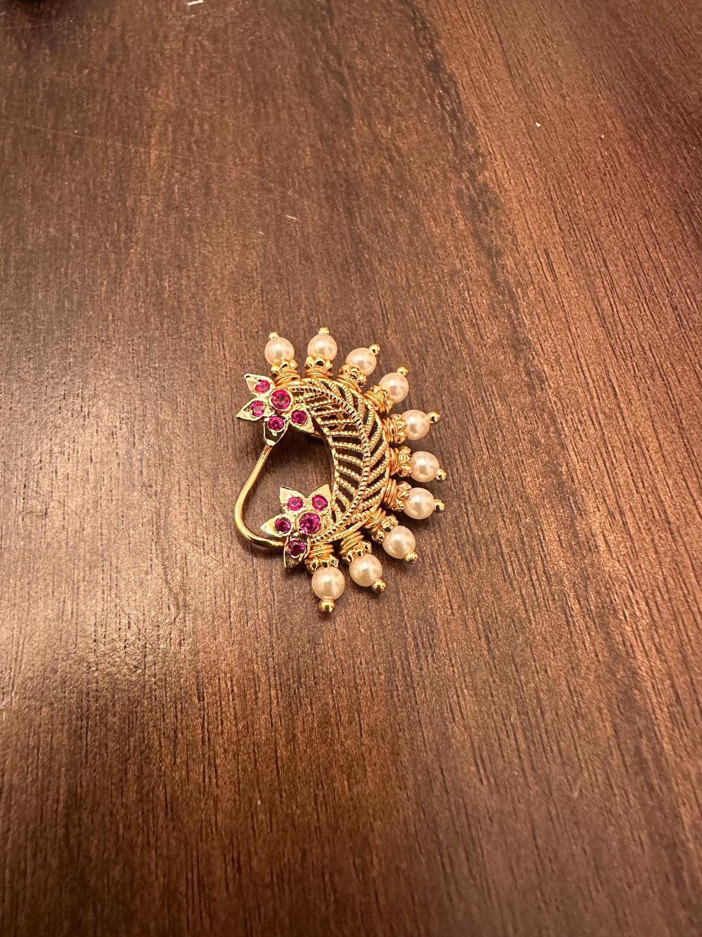 Maharashtrian Nath Pressing Gold polished
