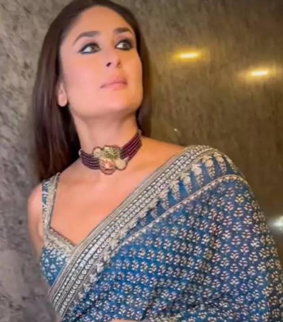 Kareena Kapoor inspired sabya inspired design red choker necklace set with jadau and polki gold polished