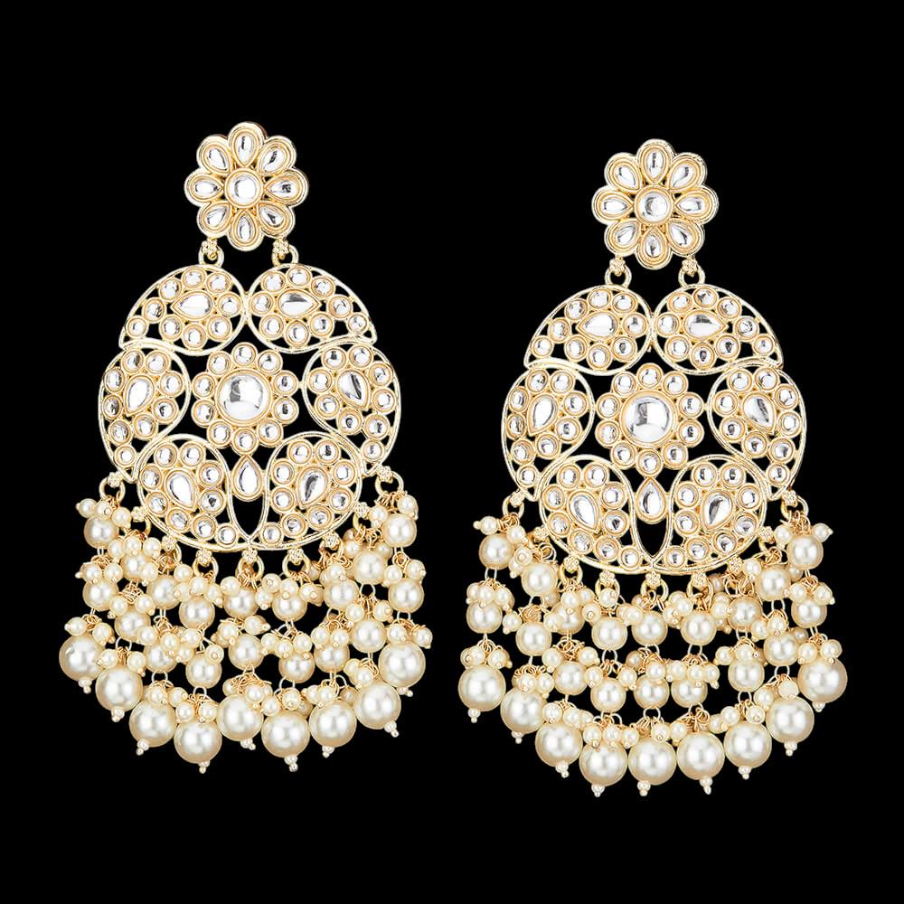 Light weight kundan earrings