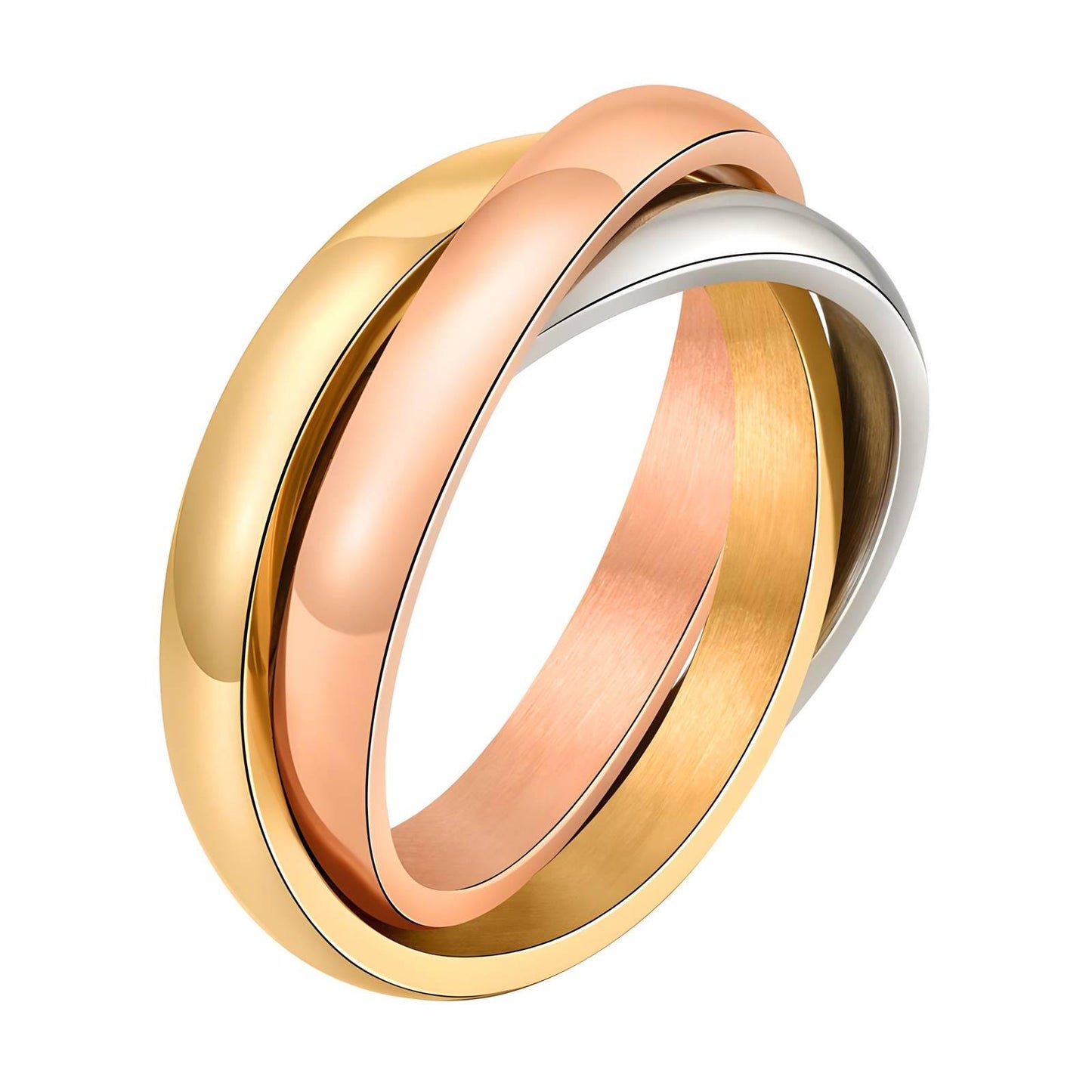 Waterproof 18K plated rings based on stainless steel hypoallergenic