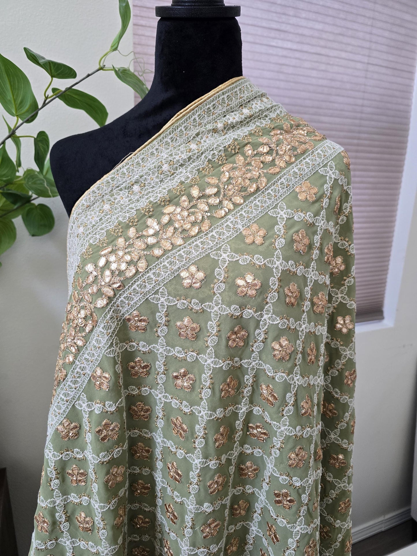 Georgette Lucknowi Work dupatta with Gotta Patti Work trendy elegant classy stole shawl