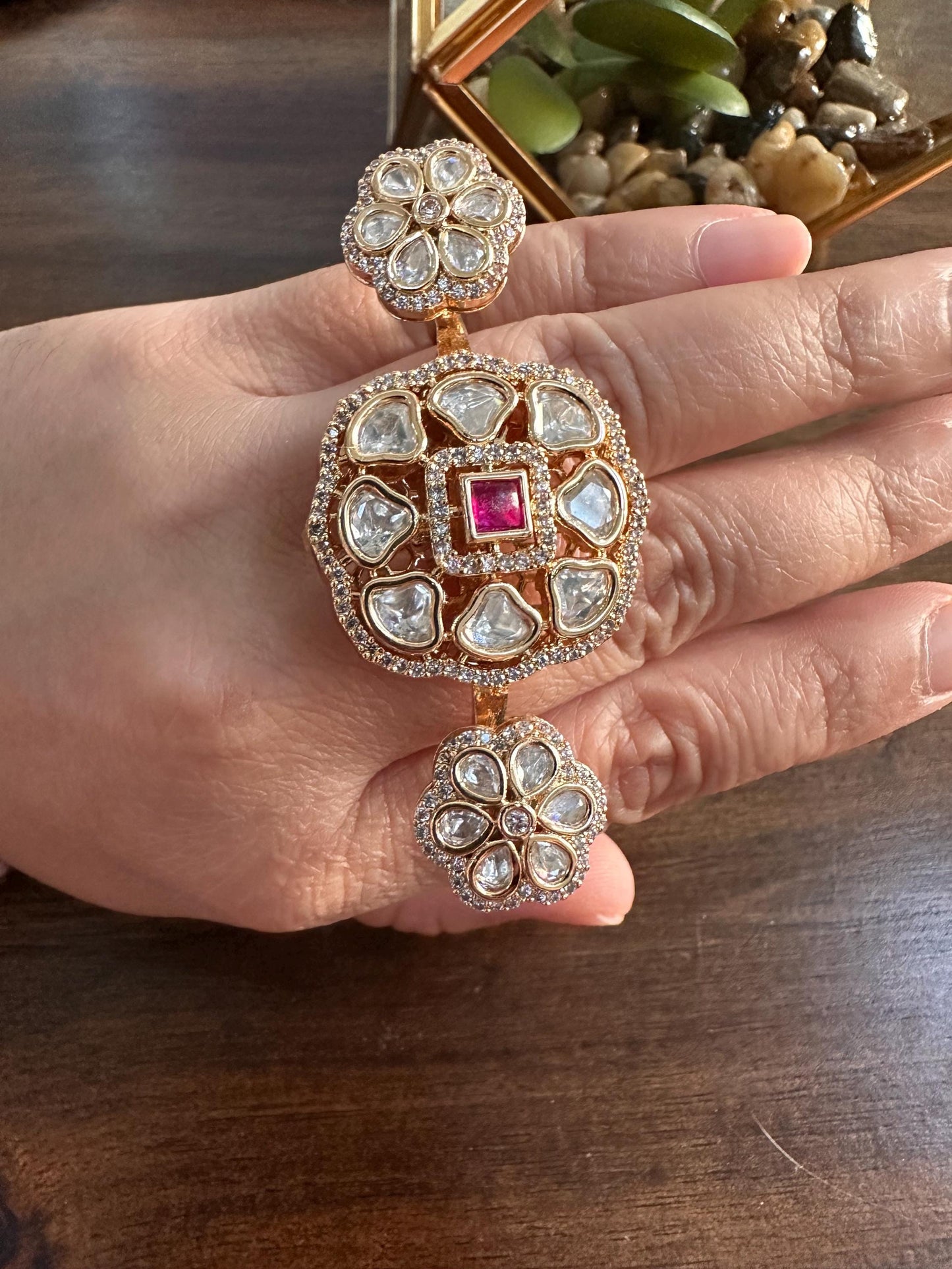 Adjustable finger rings Cubic Zirconia american diamonds kundan polki trendy