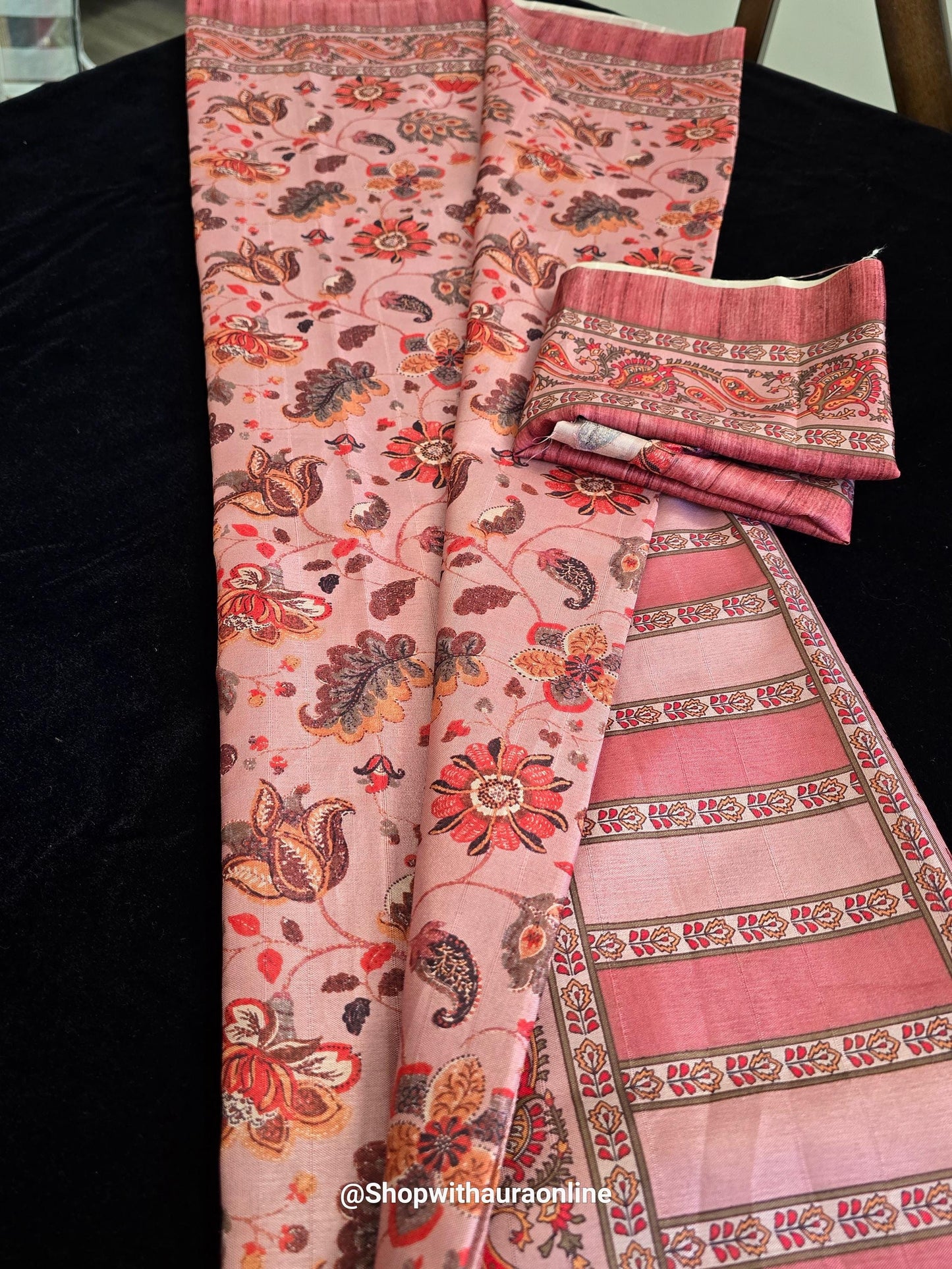 Cotton Pink Casual Wear Printed Saree