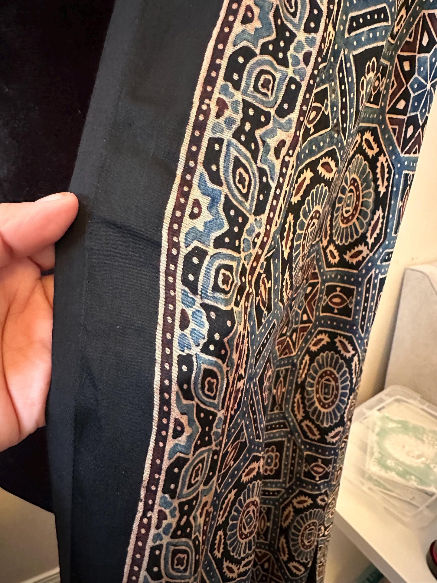 Ajrak Silk dupattas stole with gold jari work