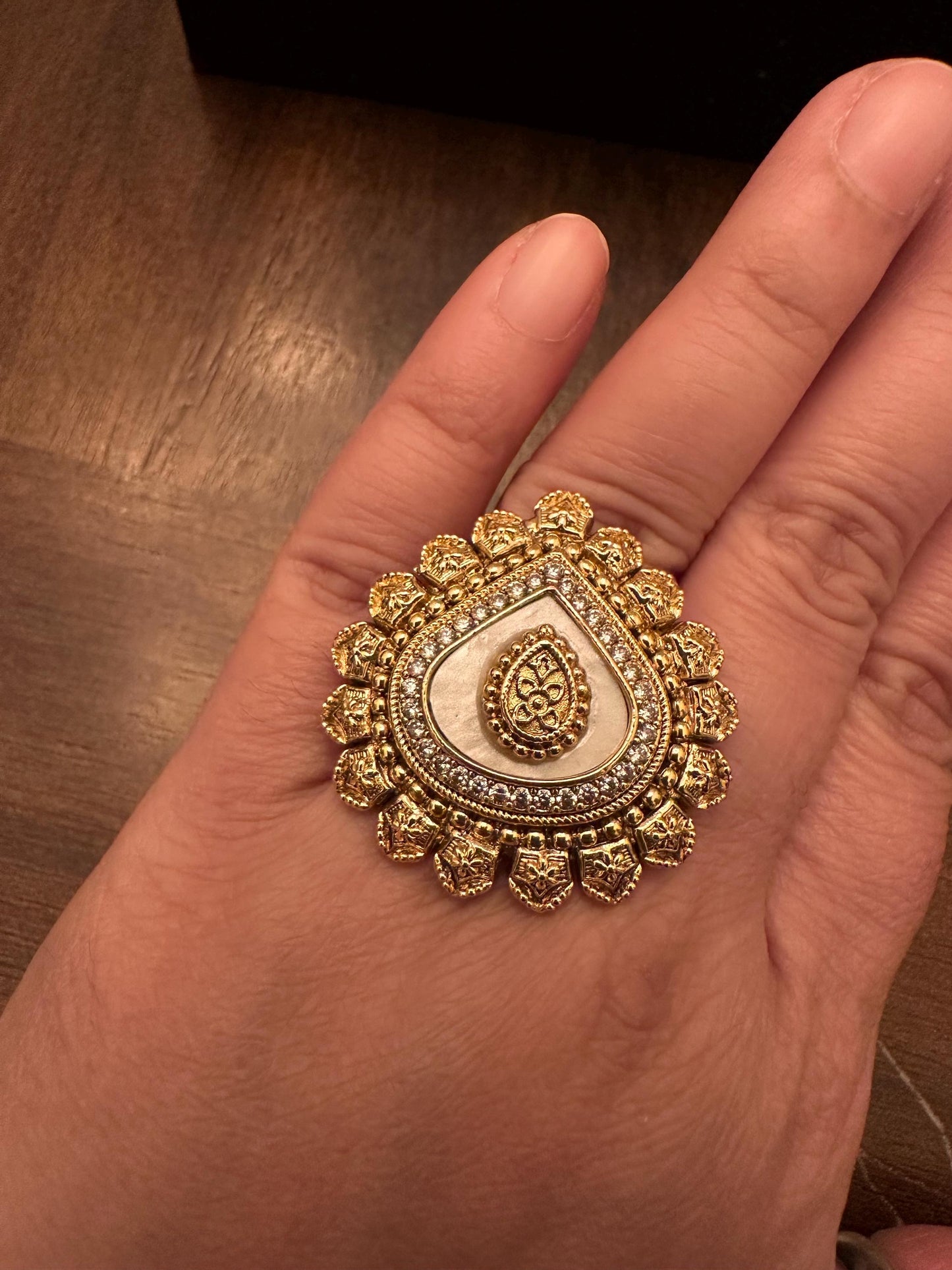 Adjustable finger rings Cubic Zirconia american diamonds kundan polki trendy