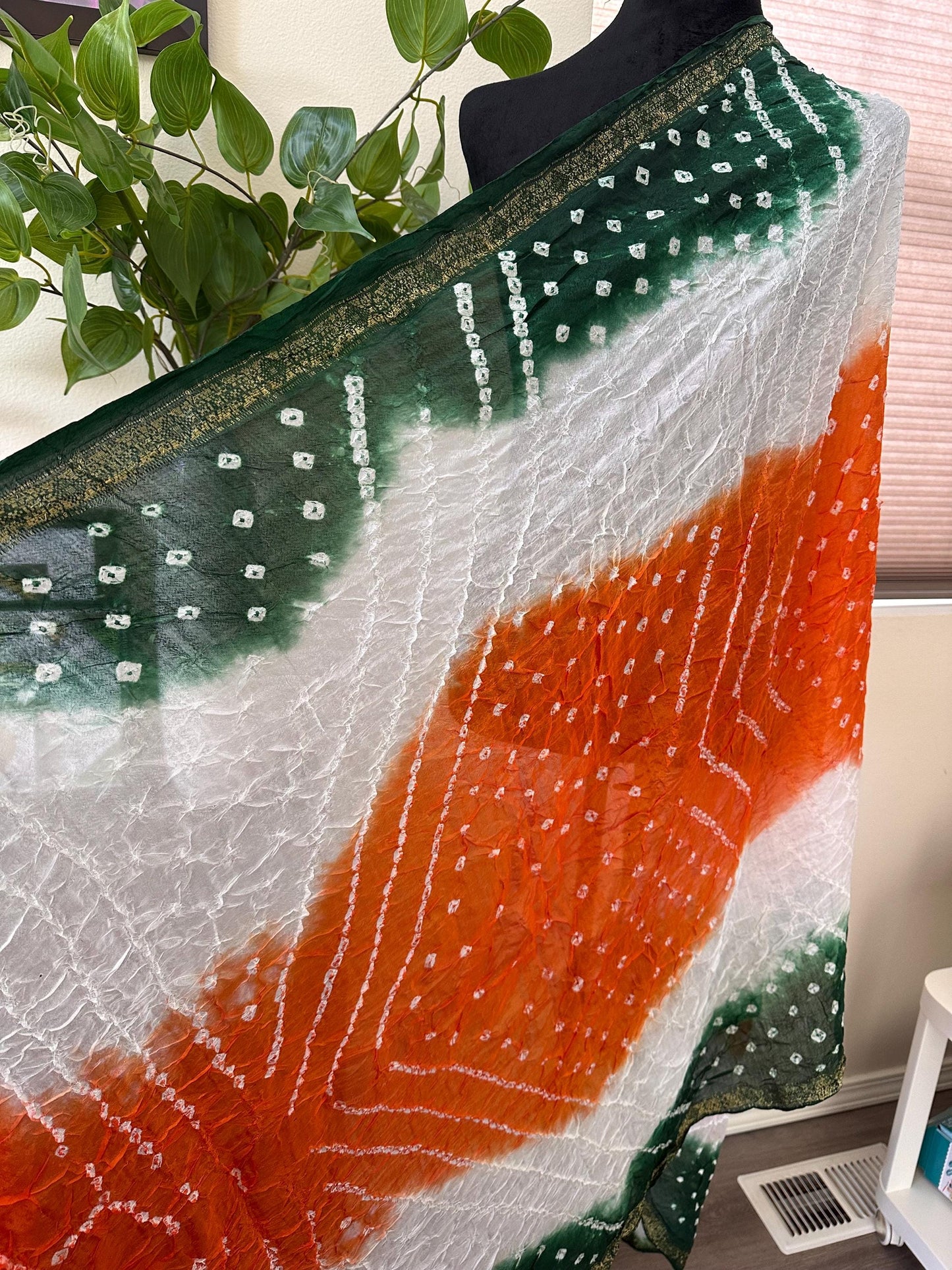 Republic Day/Independence Day Tiranga Tri Colour Bandhini Silk Dupatta Unisex