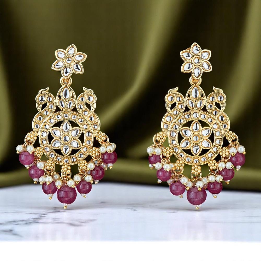 Light weight kundan earrings