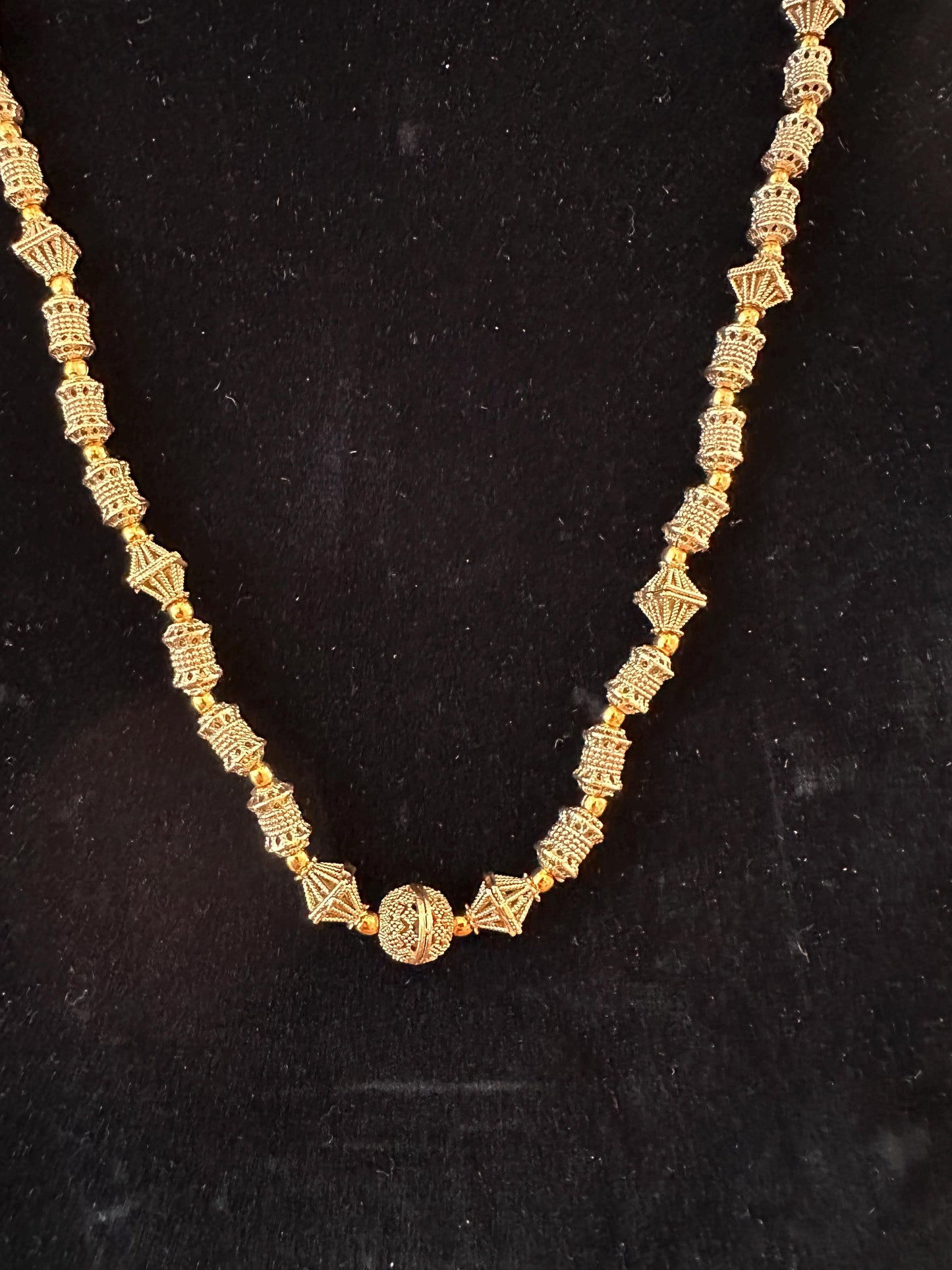 Gold necklace set adjustable chain style with jhumkas