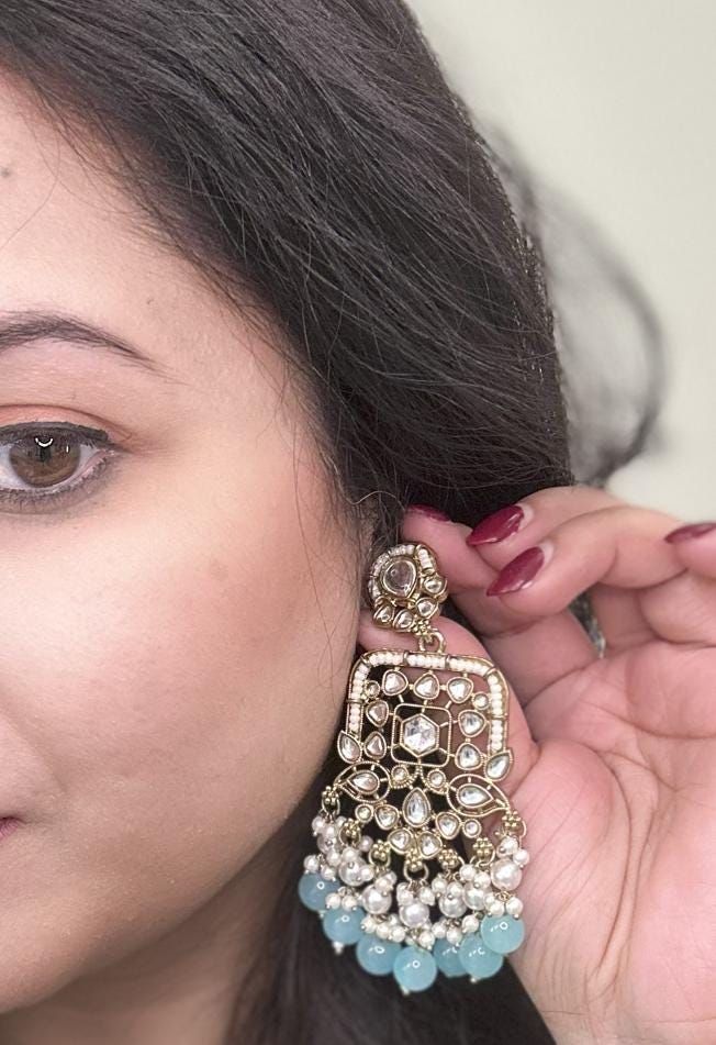 kundan earrings light weight Bollywood style