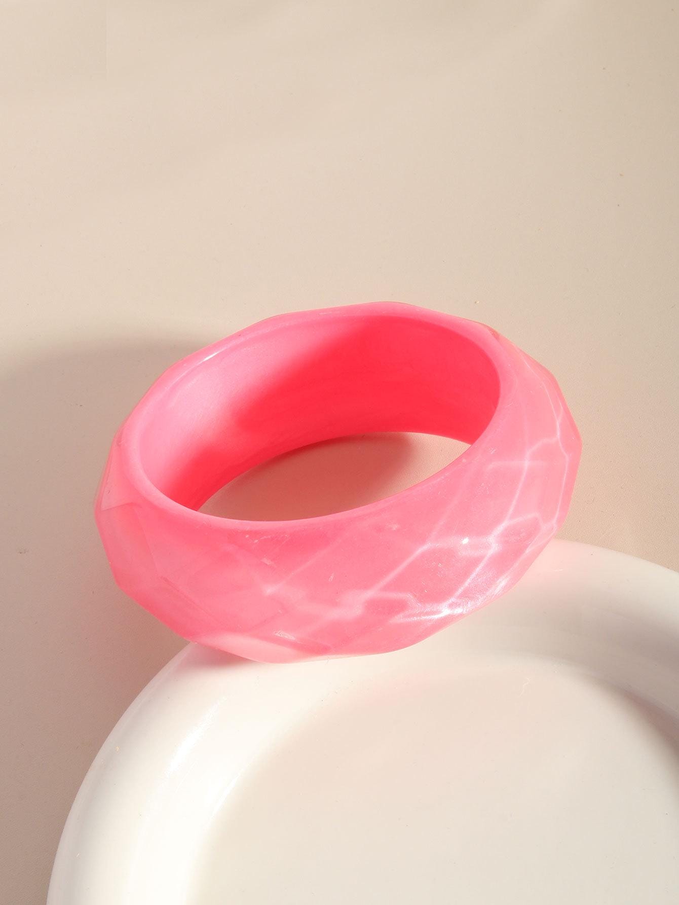 Round Acrylic Bangles One size Chunky Resin
