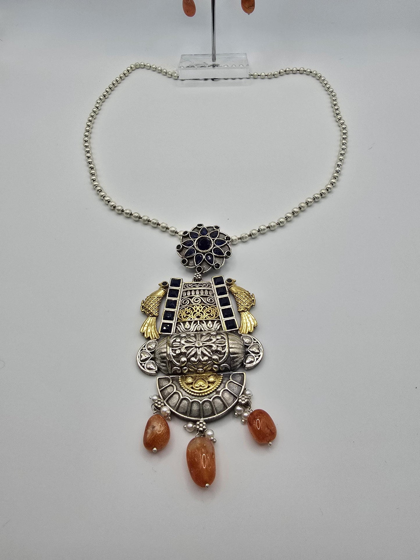 German silver long necklace set