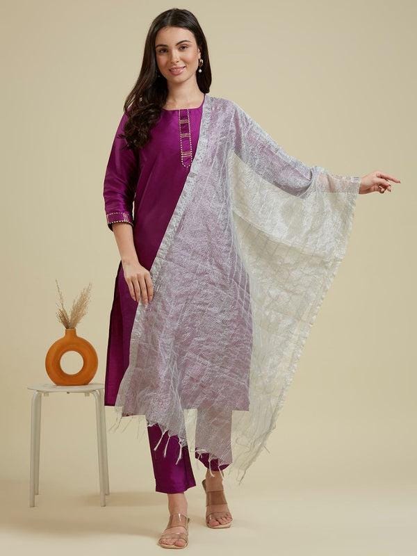 Silver Grey crush dupatta/shawl/stole