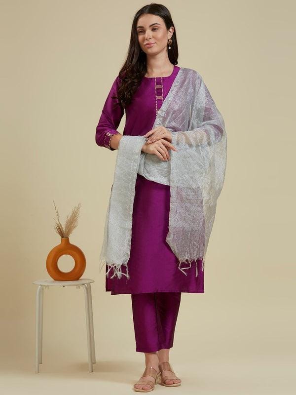 Silver Grey crush dupatta/shawl/stole