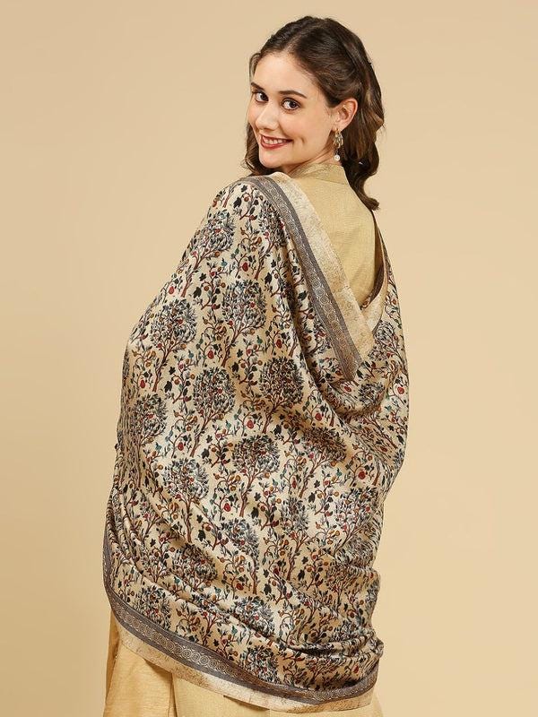 Beige color art silk dupatta/shawl/stole